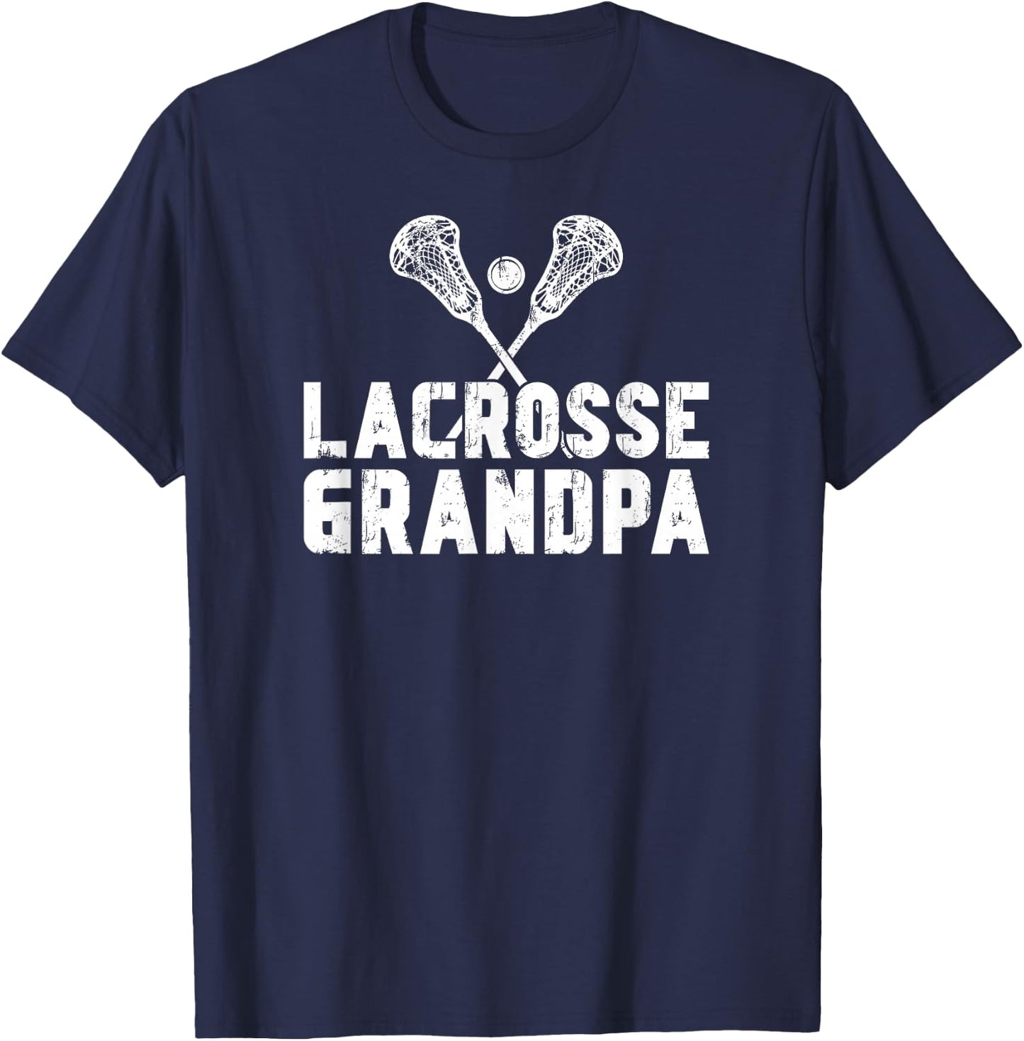 Lacrosse Grandpa Of A Lacrosse Player Grandfather T-Shirt - T-Shirt | Navy