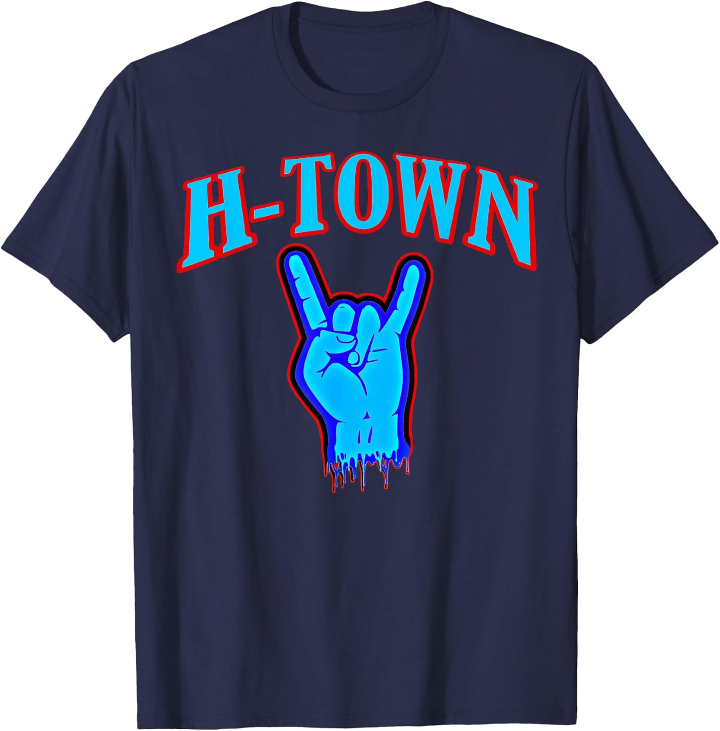 Classic Houston H-Town Hand Sign for Sport Fans of Houston T-Shirt - T-Shirt | Navy