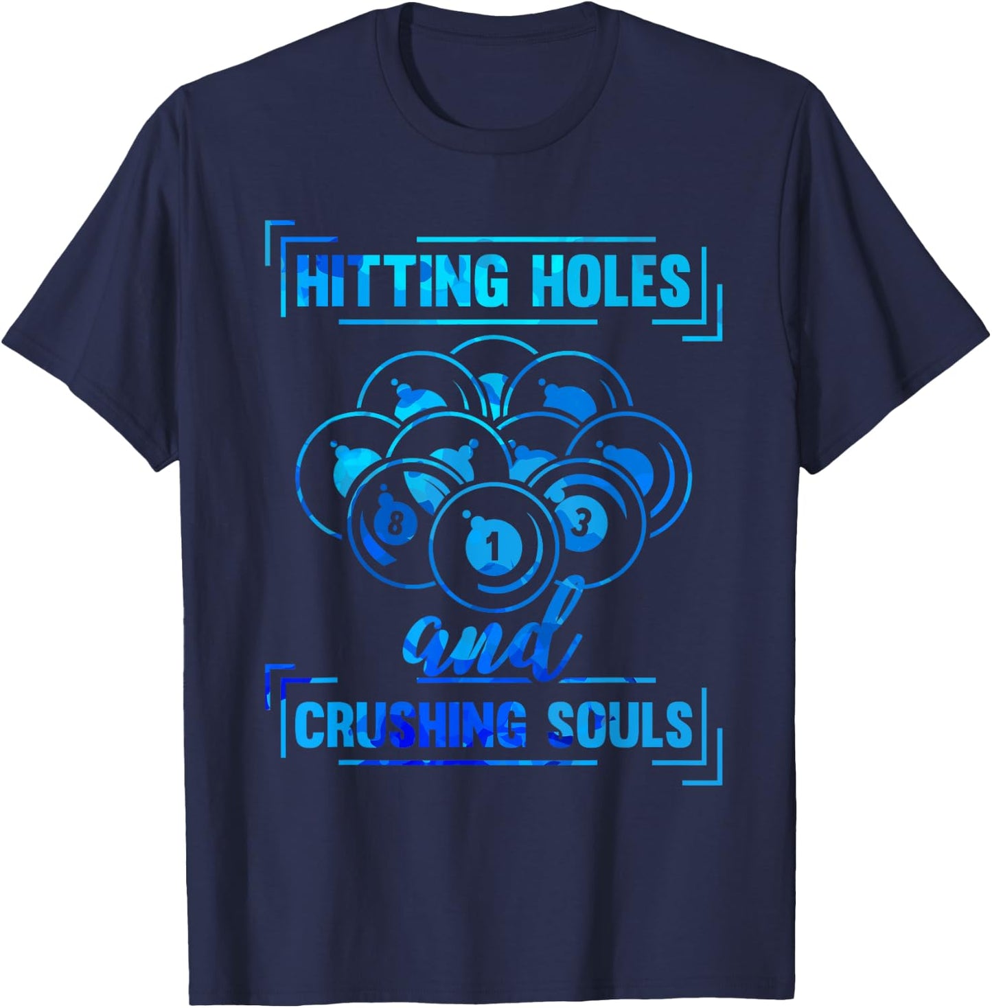 Cue Funny Billiards Pool Player Funny T-Shirt - T-Shirt | Navy