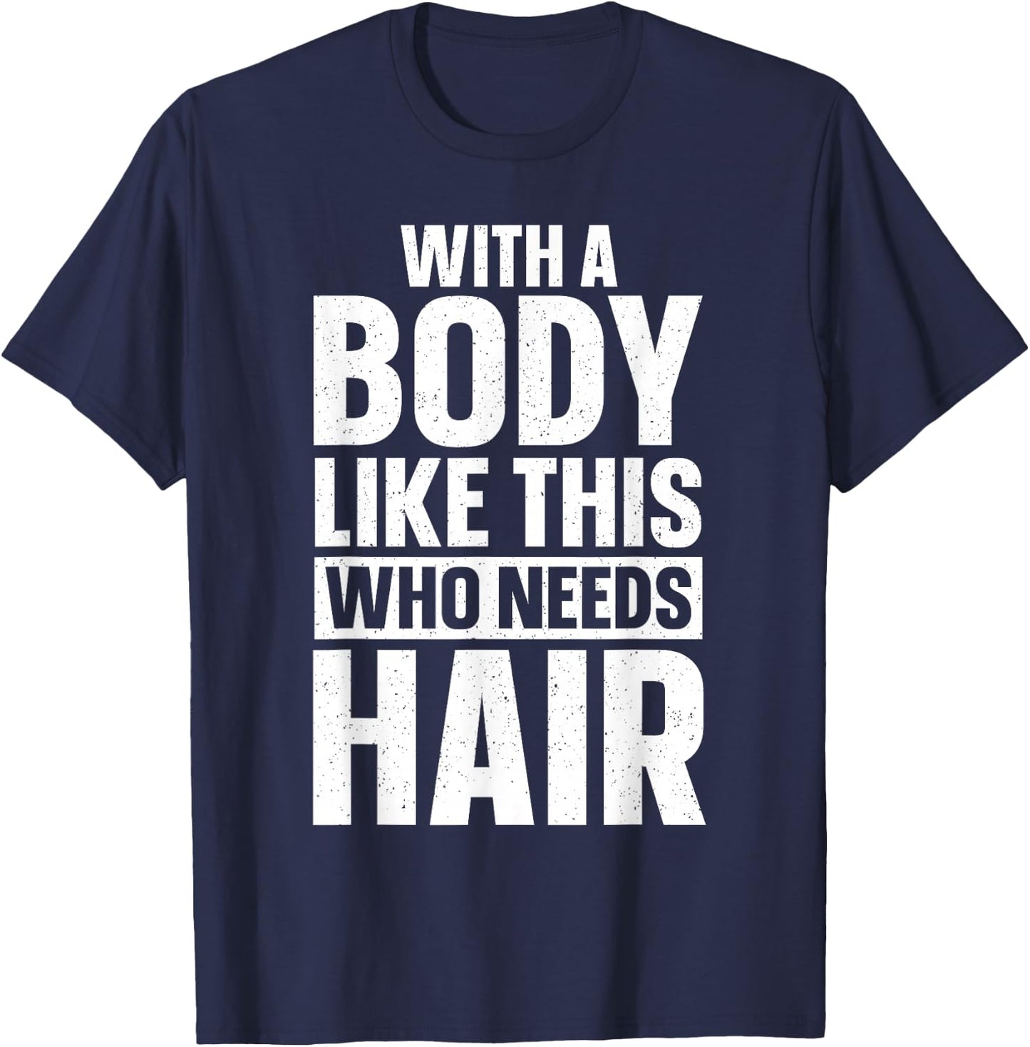 Cool Bald Guy Design Dad Husband Bald Head Bald Man T-Shirt - T-Shirt | Navy