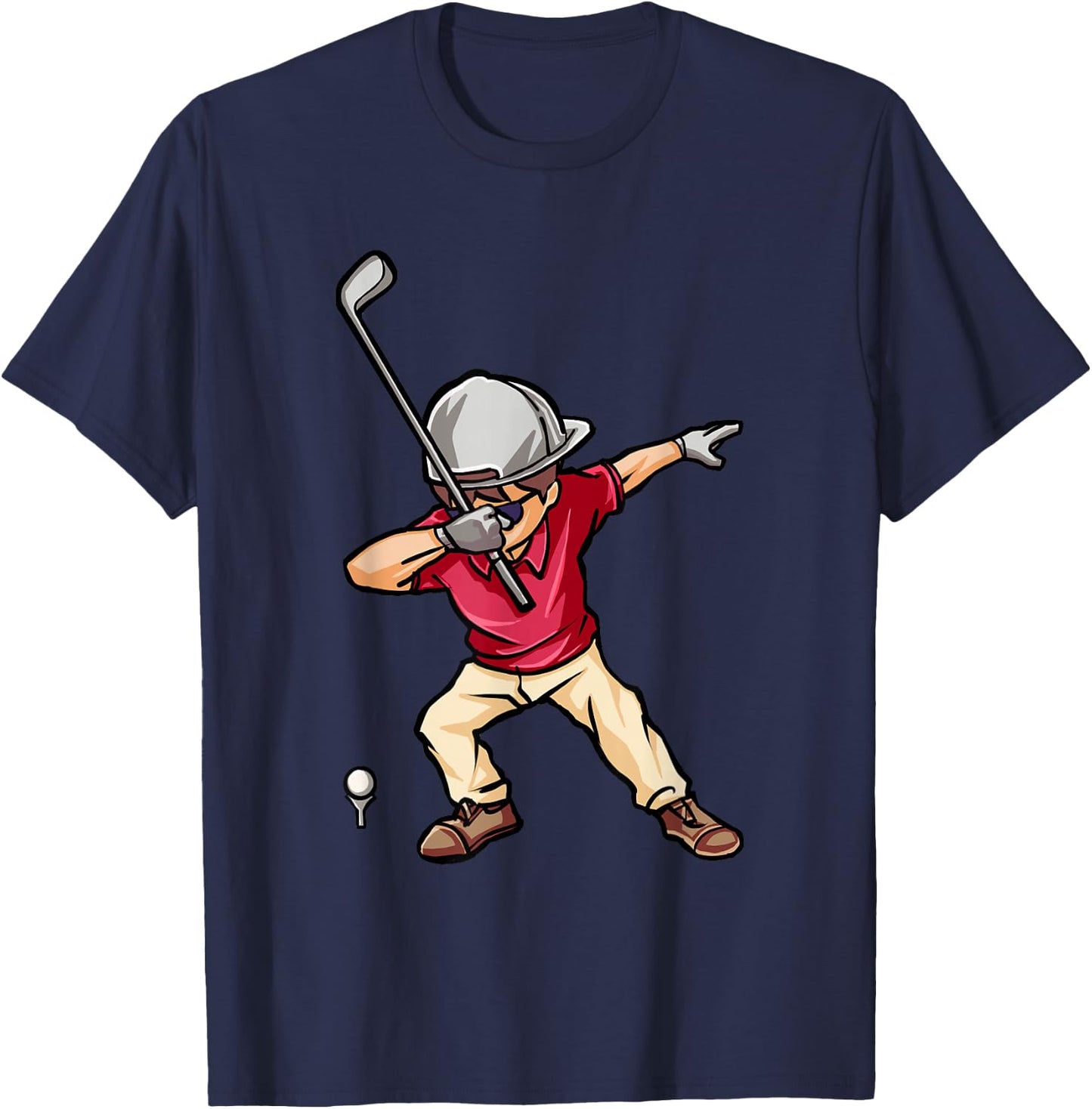 Dabbing Golf Player Golfer Golfing Funny Kids Boys Dab Dance T-Shirt - T-Shirt | Navy