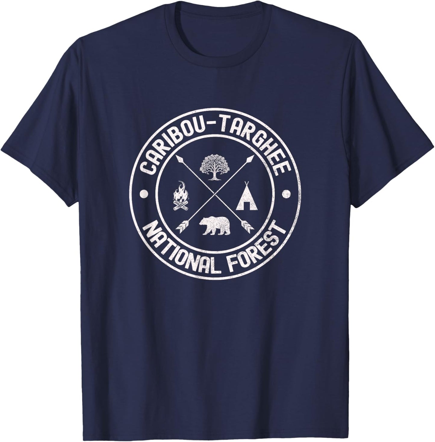 Caribou-Targhee National Forest Adventure Explorer Design T-Shirt - T-Shirt | Navy