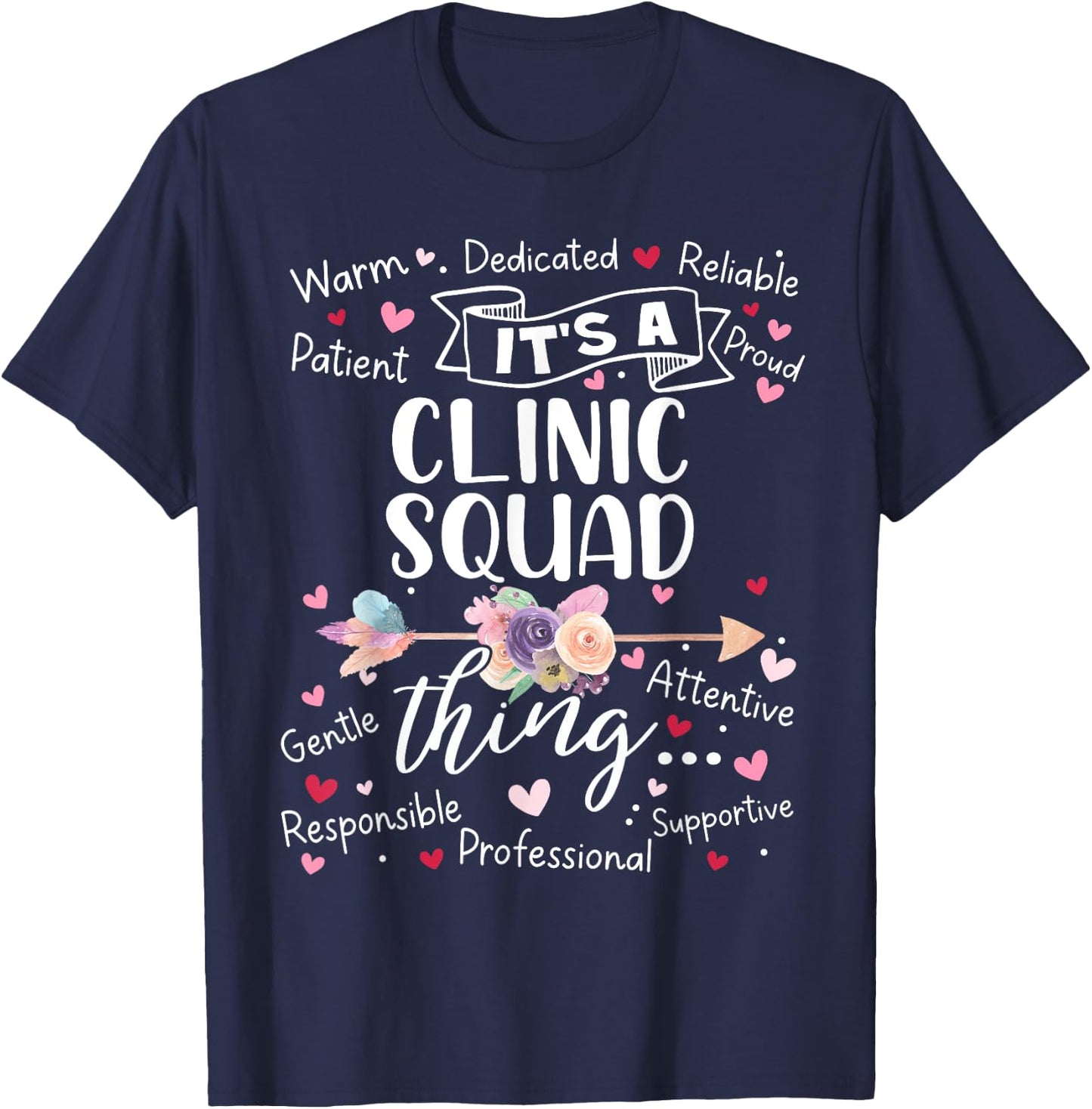 Clinic Squad School Nurse Team Crew Mother's Day Elemtary T-Shirt - T-Shirt | Navy
