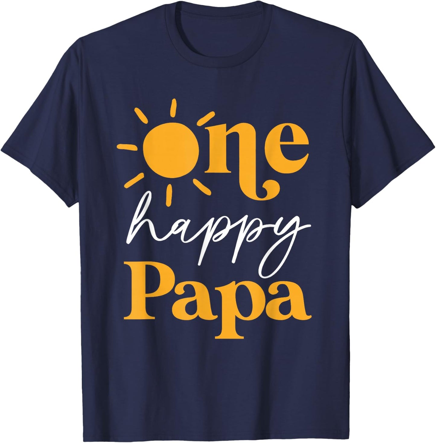 One Happy Papa of The Birthday First Trip Around the Sun T-Shirt - T-Shirt | Navy