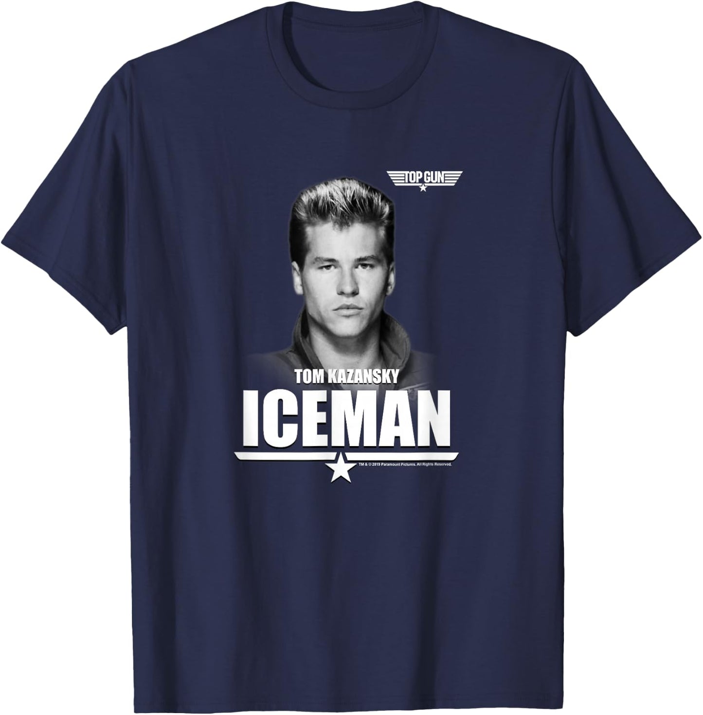 Top Gun Tom Kazansky The Iceman Portrait T-Shirt - T-Shirt | Navy