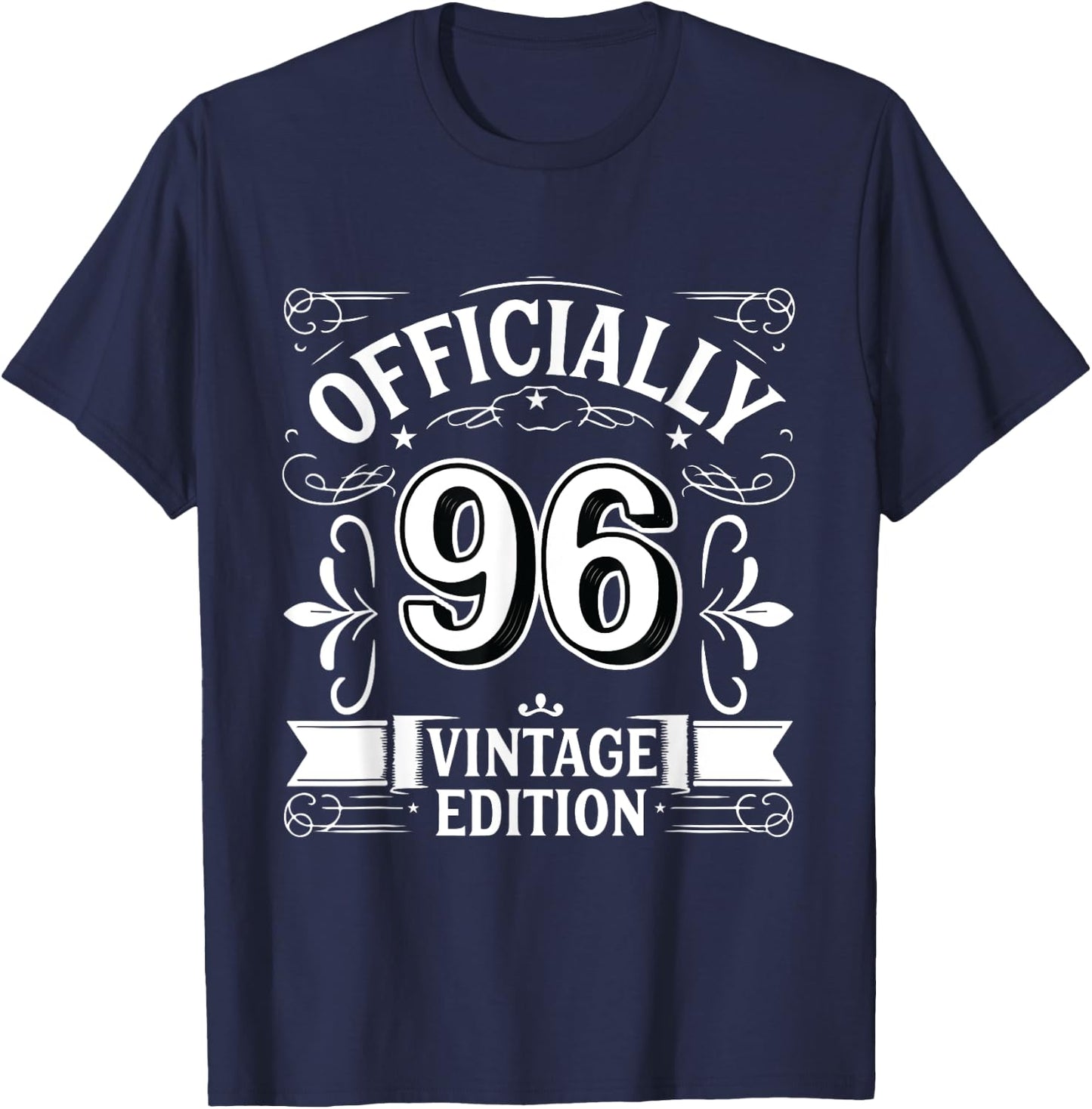 Officially 96 Year Old - Vintage Funny 96th Birthday T-Shirt - T-Shirt | Navy
