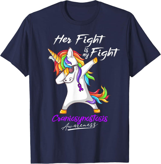 Her Fight Is My Fight Craniosynostosis Awareness T-Shirt - T-Shirt | Navy