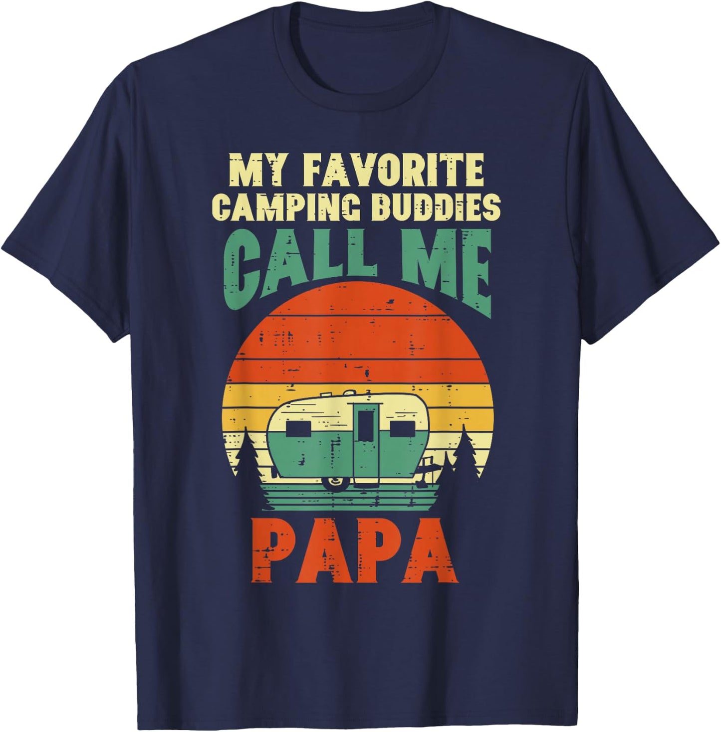 Favorite Camping Buddies Call Me Papa Retro Outdoor Dad Men T-Shirt - T-Shirt | Navy