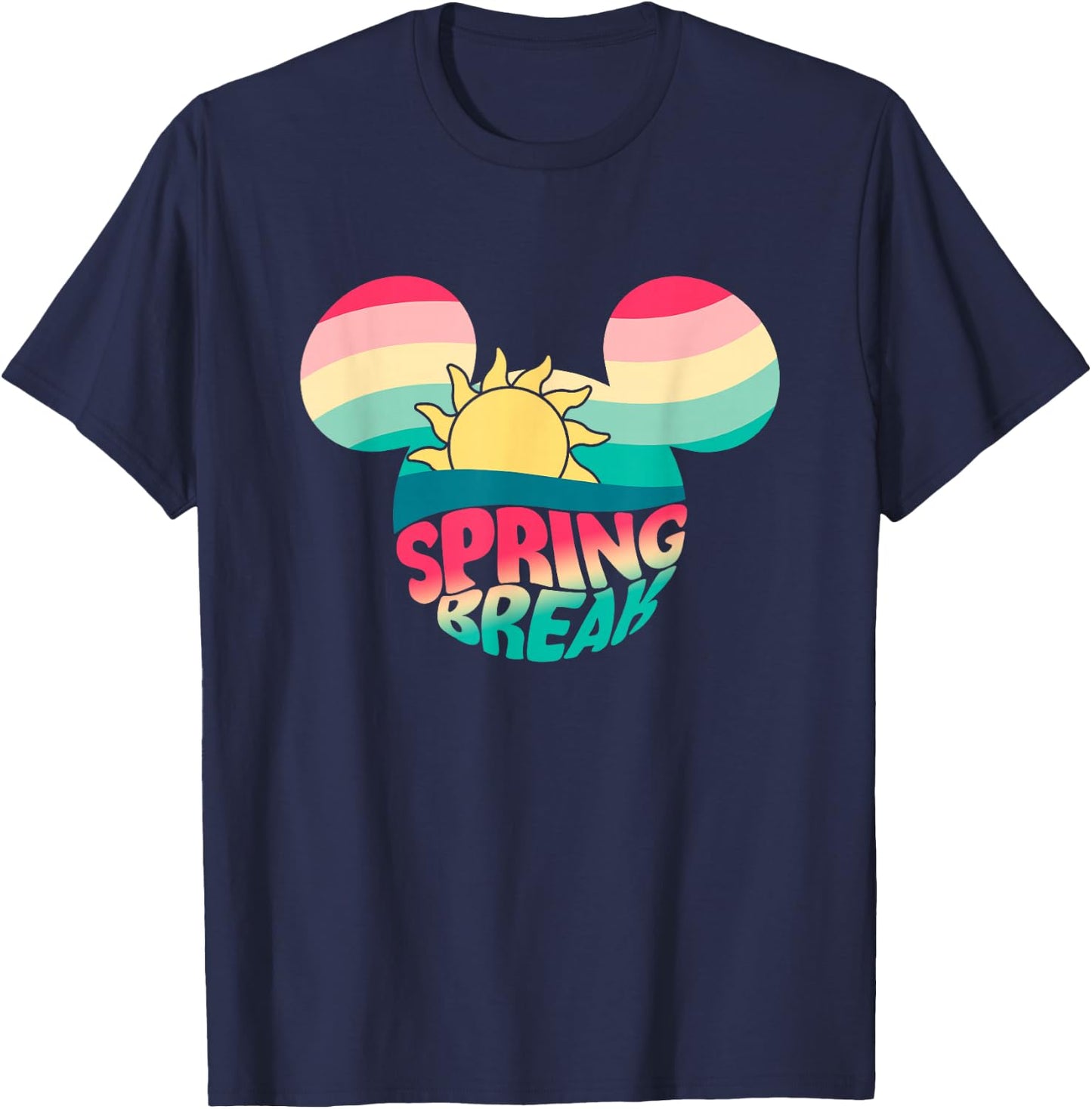 Disney Mickey And Friends Spring Break Mickey Silhouette T-Shirt - T-Shirt | Navy