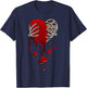 Crazy Love Skeleton Blood Injected Heart Valentine's Greeting T-Shirt - T-Shirt | Navy