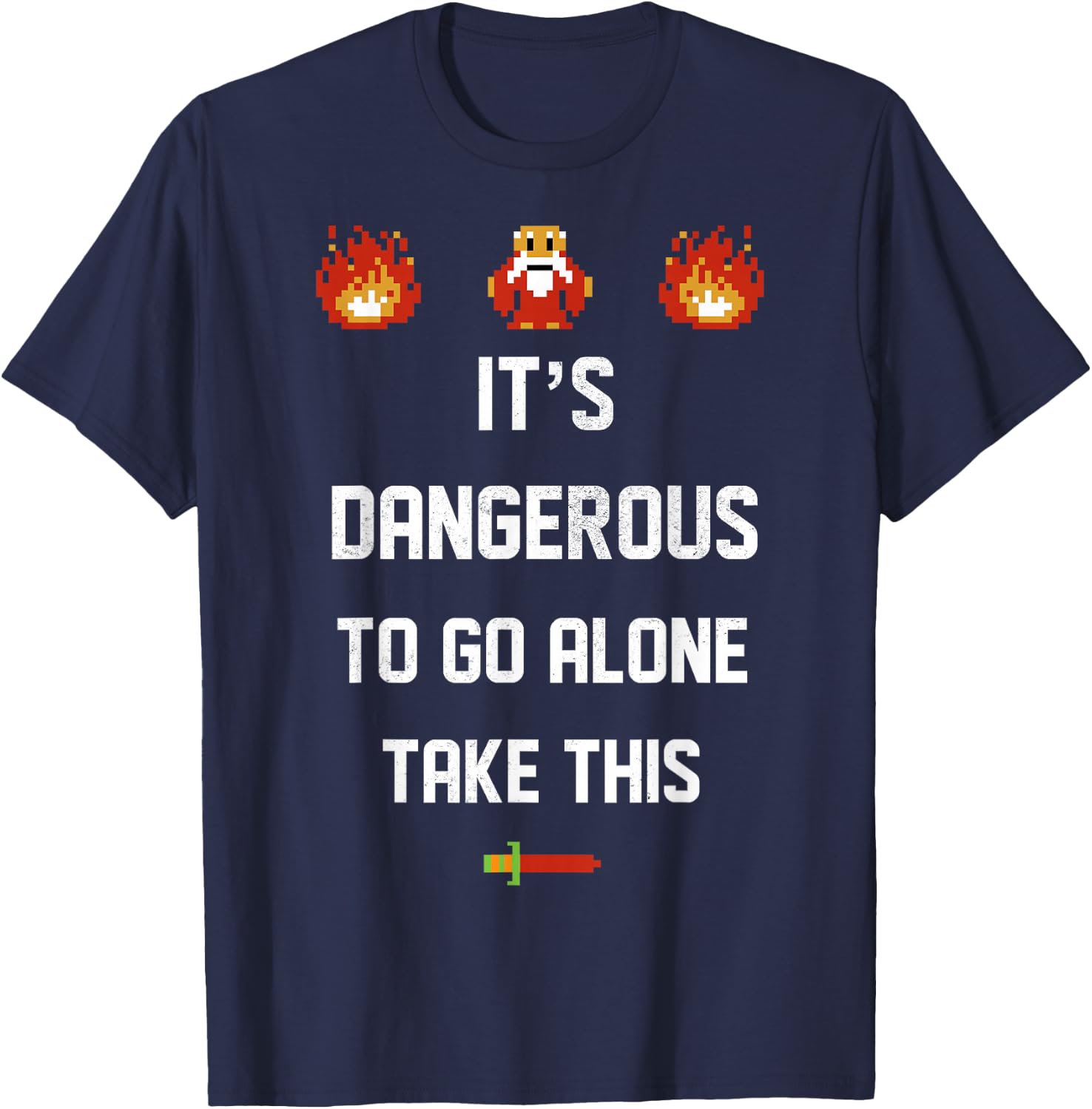 Legend Of Zelda It's Dangerous To Go Alone Take This T-Shirt - T-Shirt | Navy