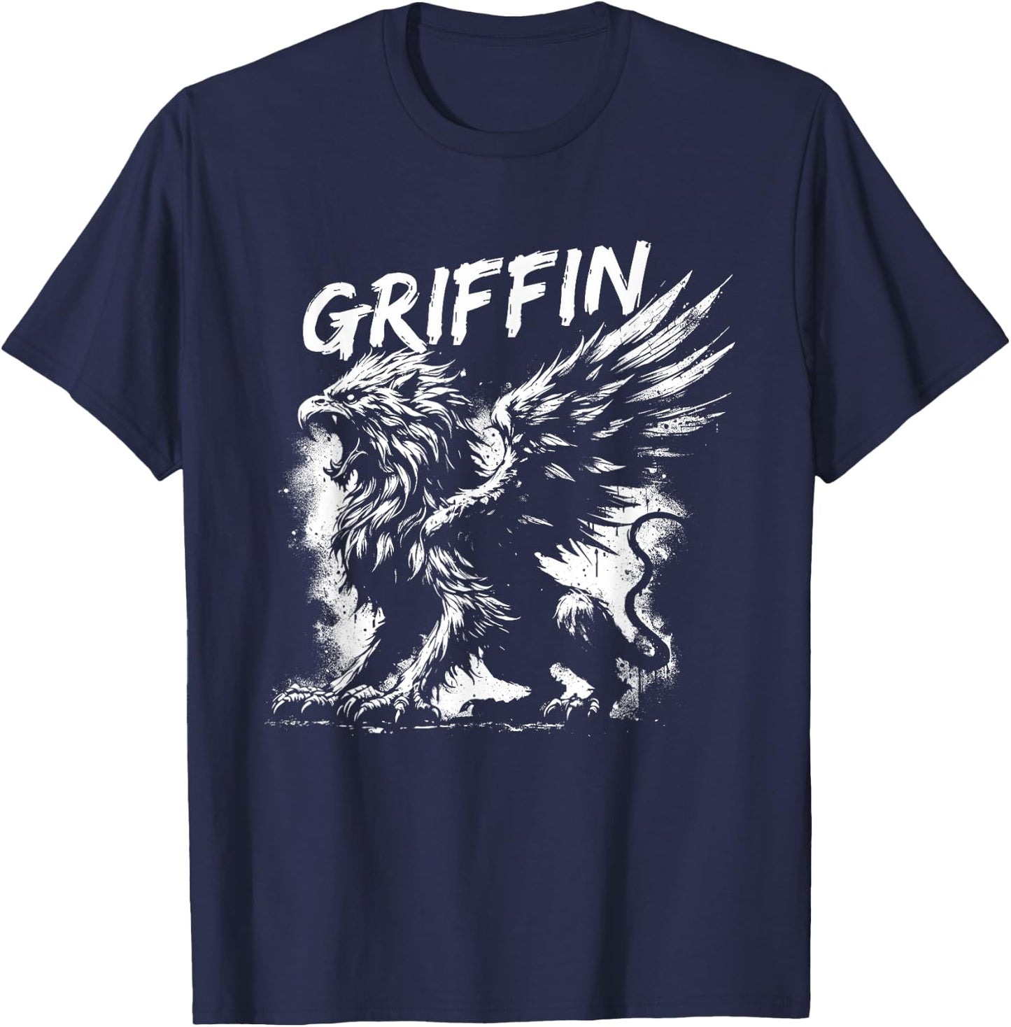 Griffin - Vintage Mythical Creature Griffin Lover T-Shirt - T-Shirt | Navy