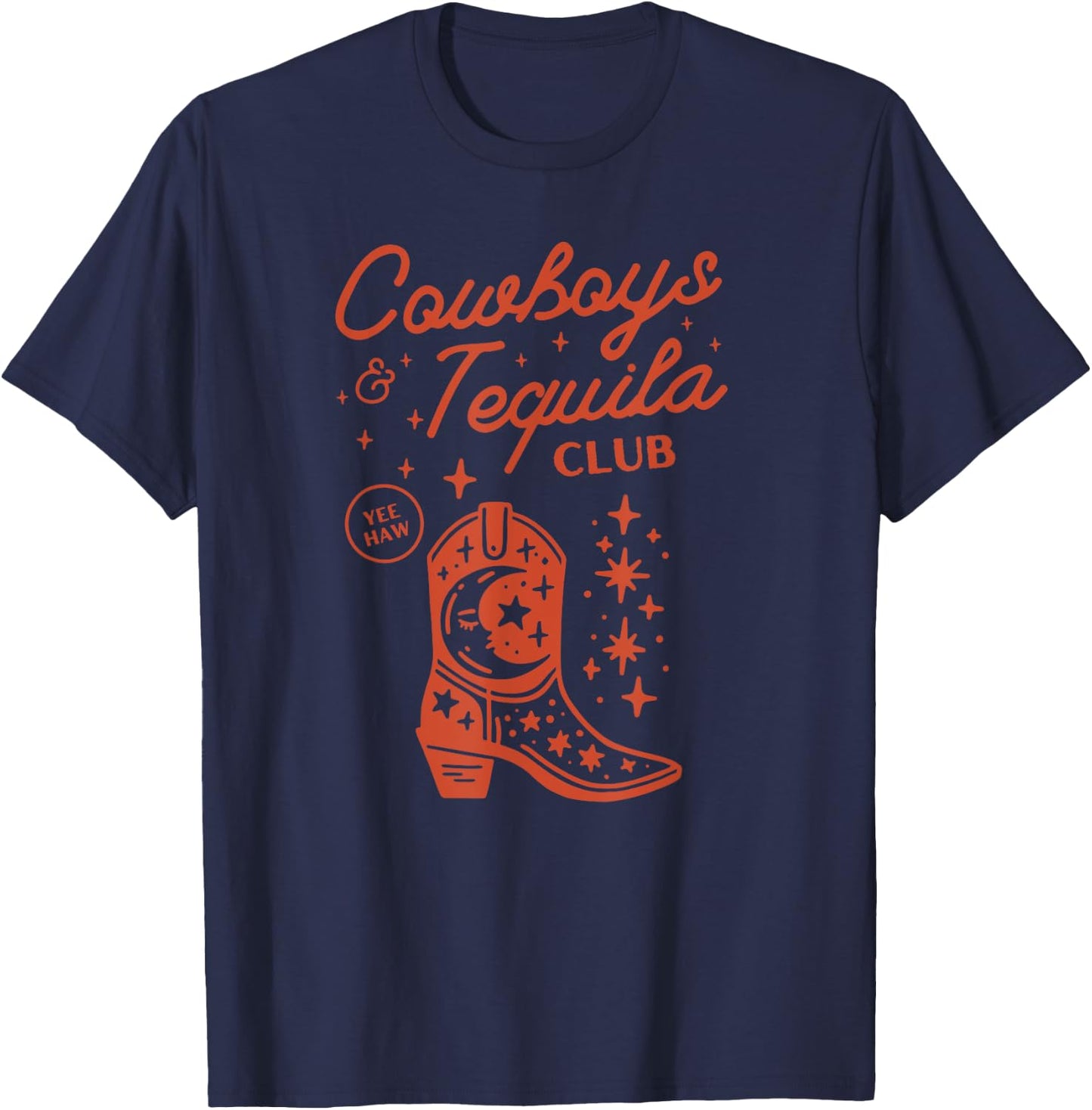 Vintage Women Rodeo Western Country Cowboys And Tequila T-Shirt - T-Shirt | Navy