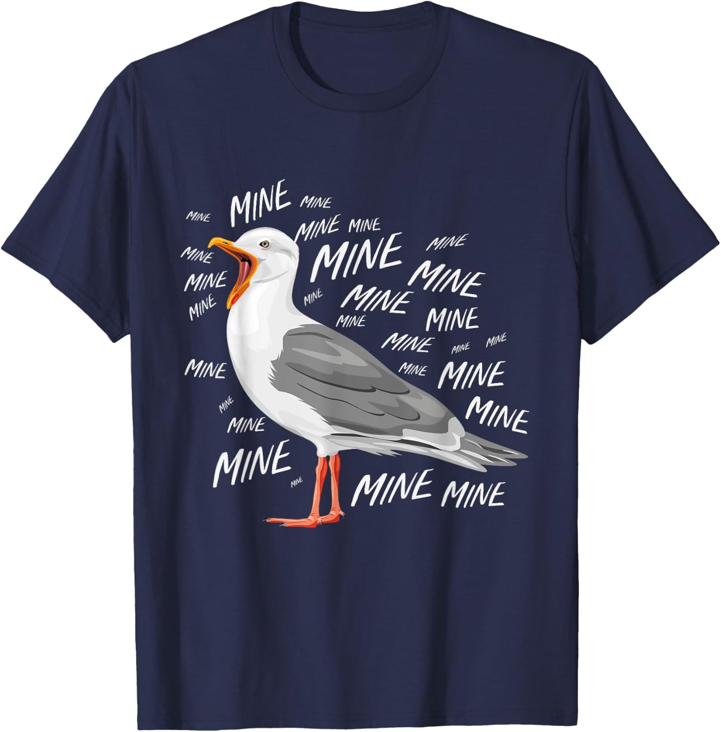 Funny Seagull Mine T-Shirt - T-Shirt | Navy