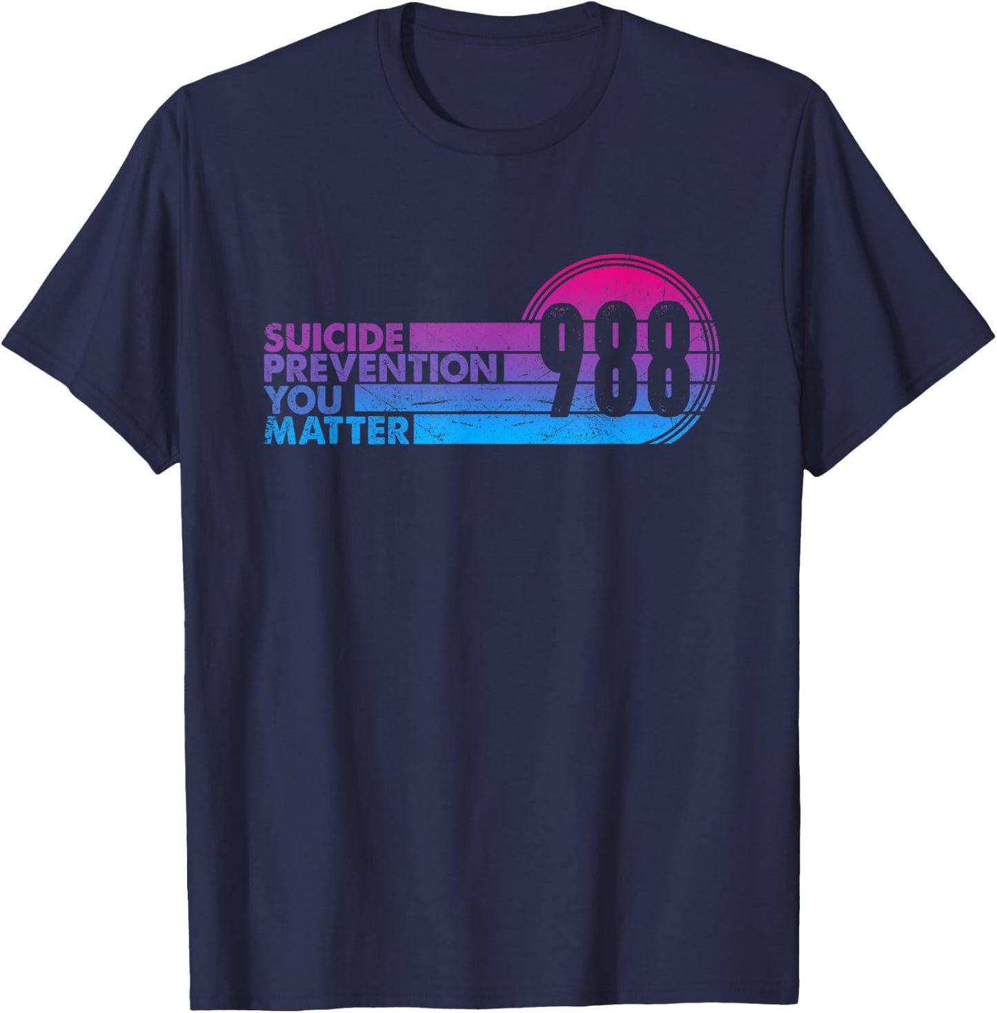 988 Shirt Suicide Prevention Lifeline 988 Awareness 988 T-Shirt - T-Shirt | Navy