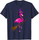 Happy Halloween Pumpkin Flamingo - Flamingo Lover Halloween T-Shirt - T-Shirt | Navy