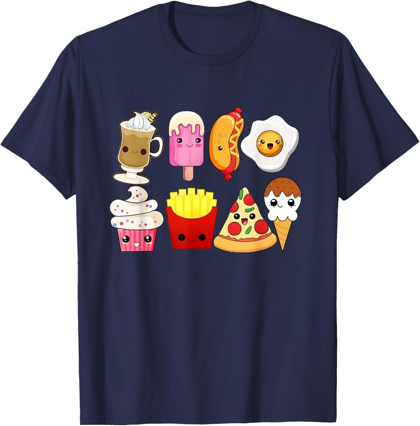 Cute Fast Food Lover Food Lover Gift Men Women Boy Girl T-Shirt - T-Shirt | Navy