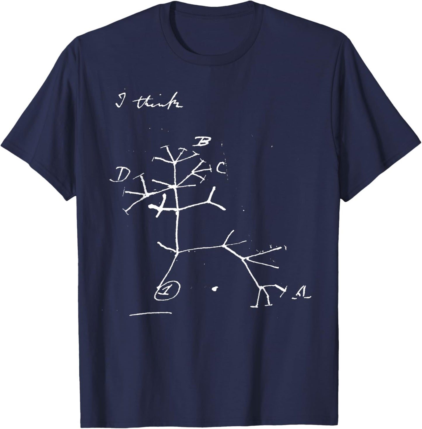 Darwin Tree of Life Evolution Science Shirt Biology Nerdy T-Shirt - T-Shirt | Navy