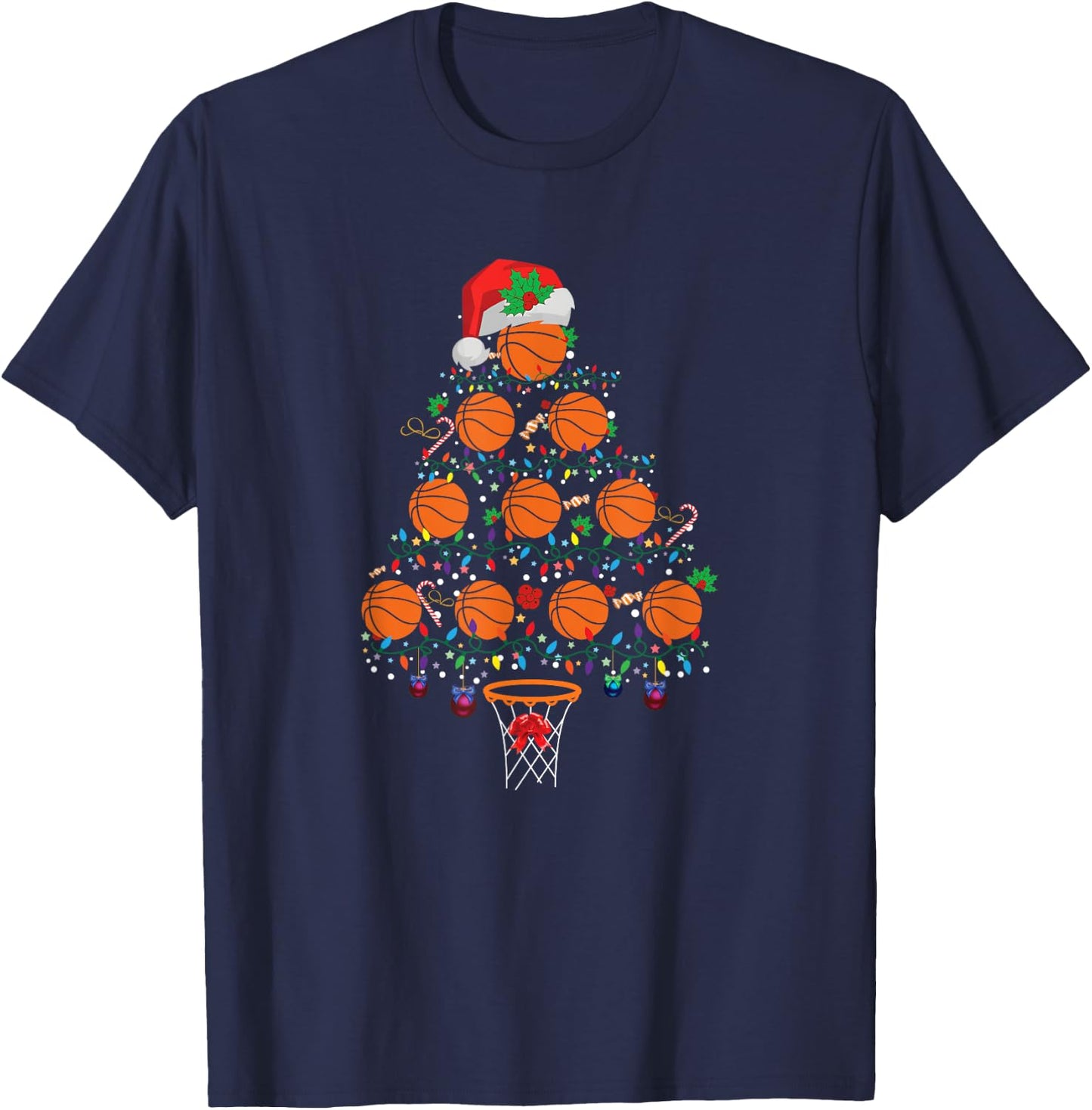 Christmas Basketball T-Shirt - T-Shirt | Navy