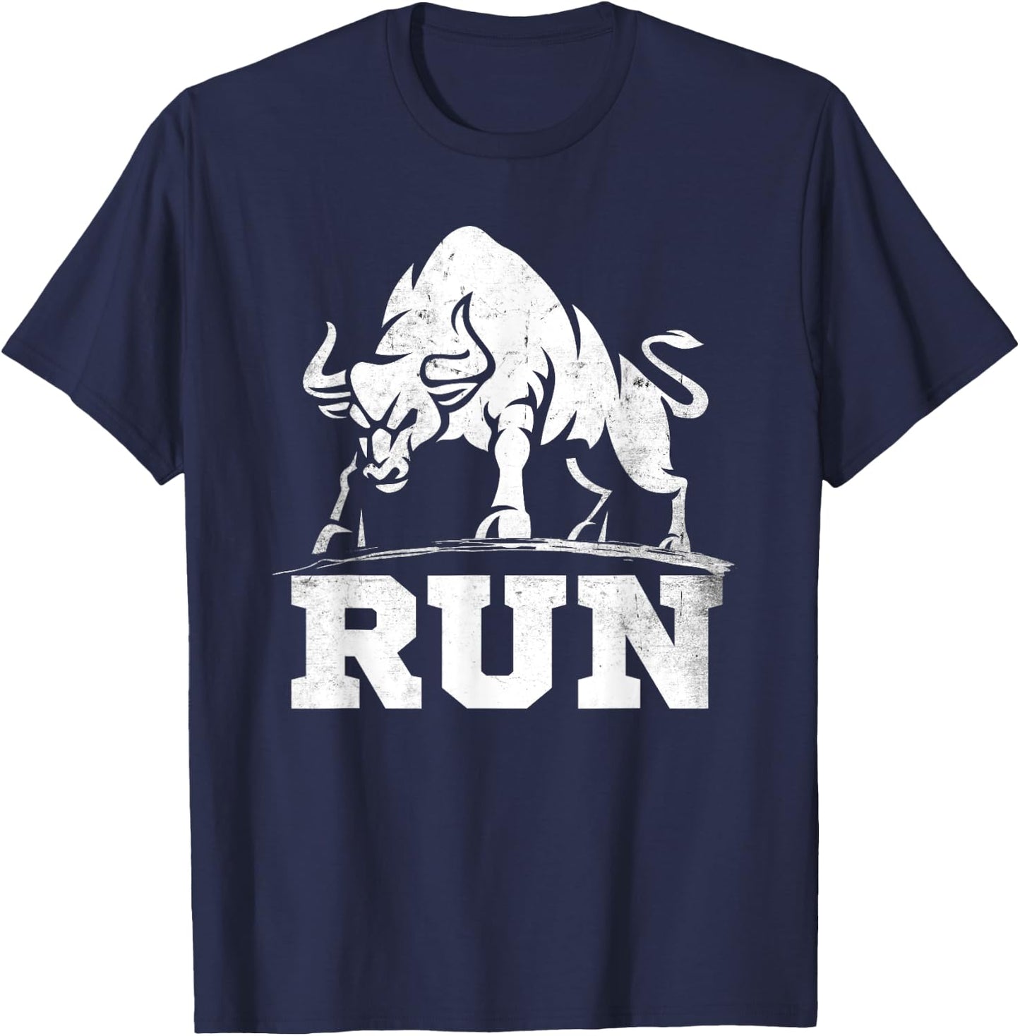Running Bull Raging Bulls Run Bullfight Cowboys Lover Animal T-Shirt - T-Shirt | Navy
