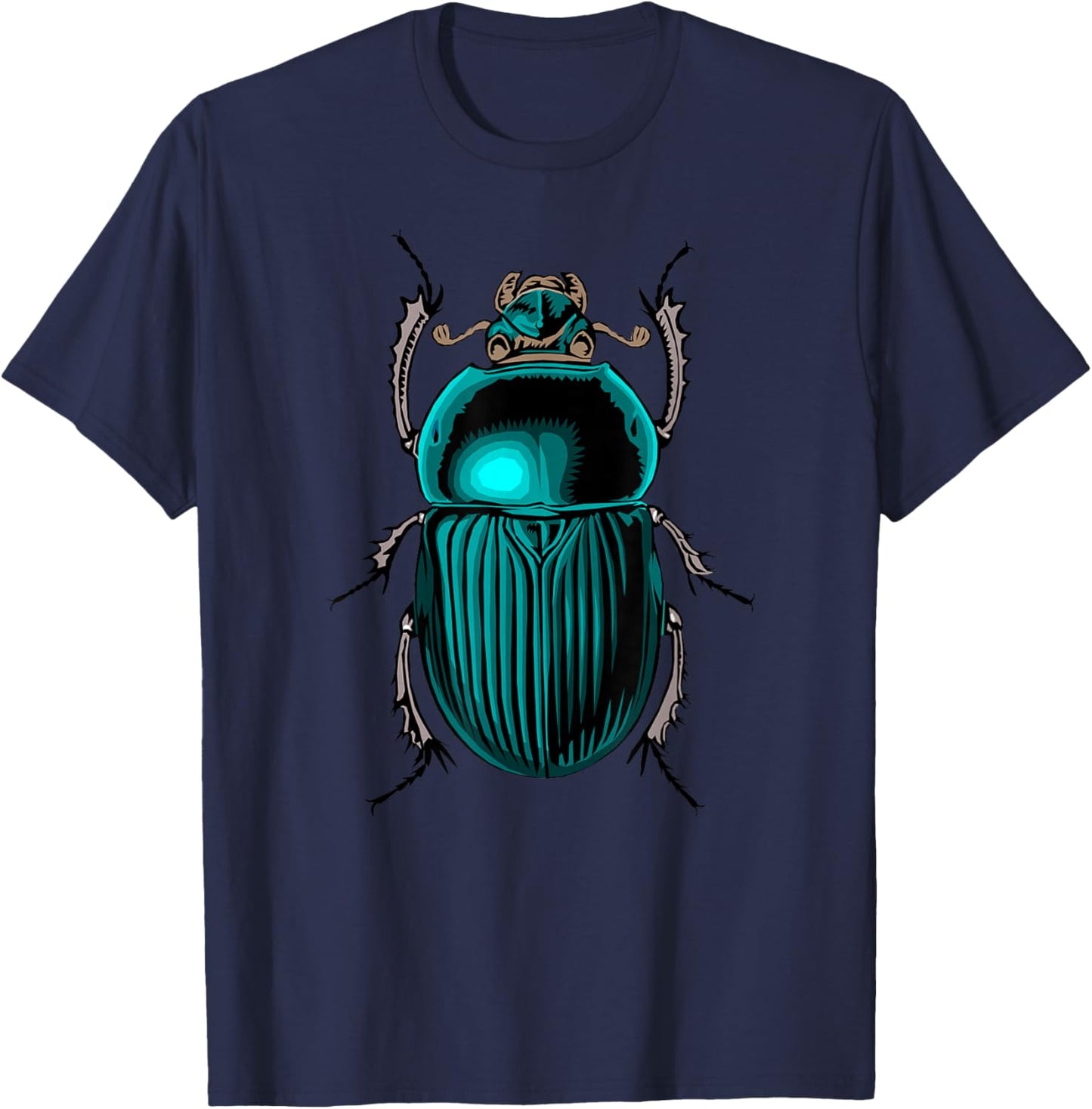 Scarab Beetle Shiny Blue Green Beetle Shirt T-Shirt - T-Shirt | Navy