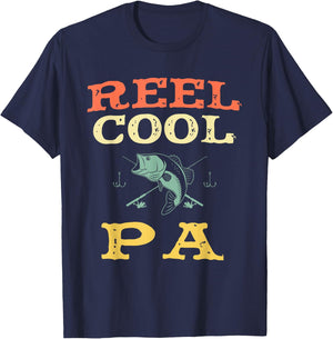 Reel Cool Pa Fishing Fisherman Funny Vintage T-Shirt - T-Shirt | Navy