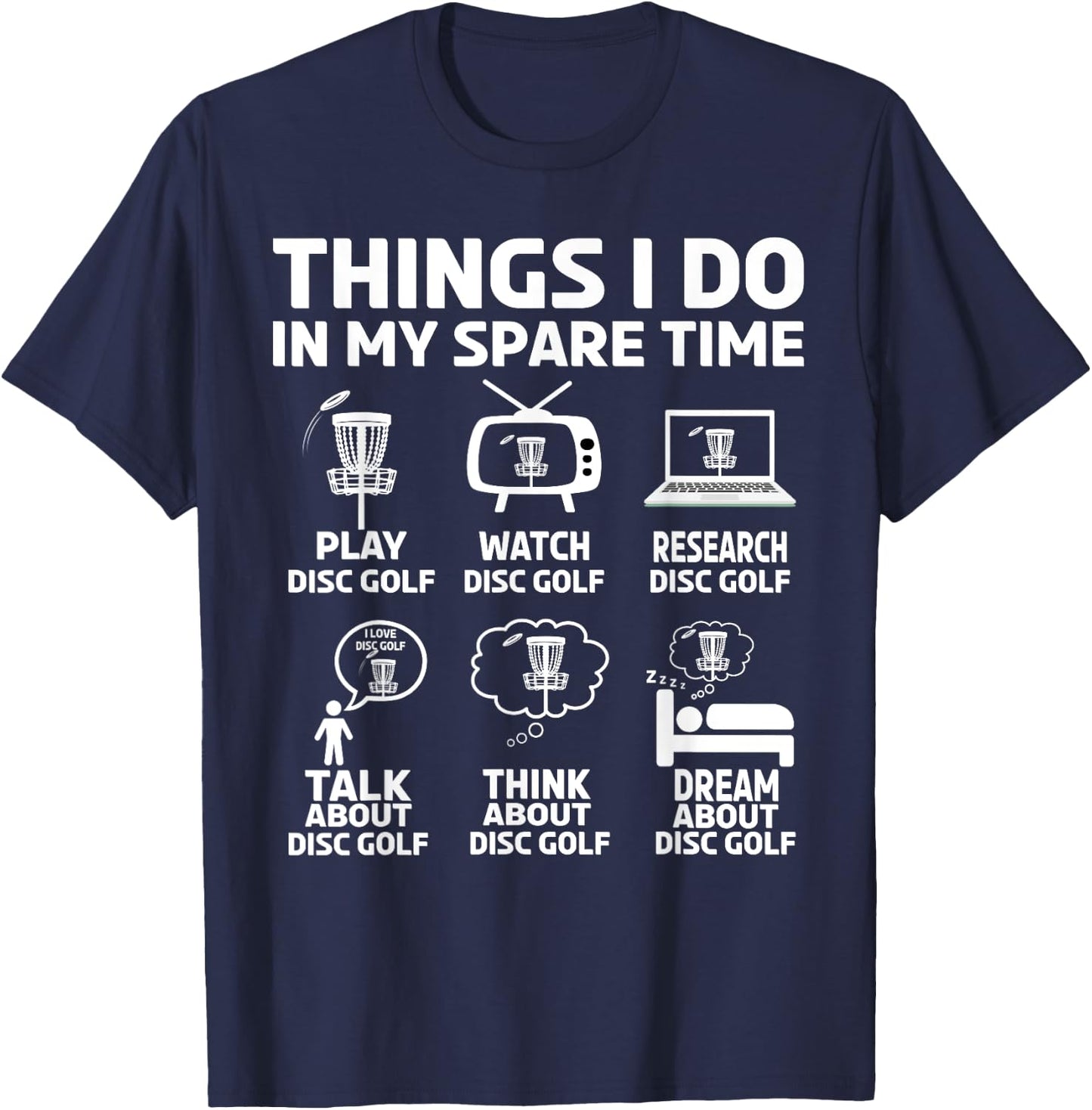 Funny disc golfing frolfing joke with disc golf tree basket T-Shirt - T-Shirt | Navy