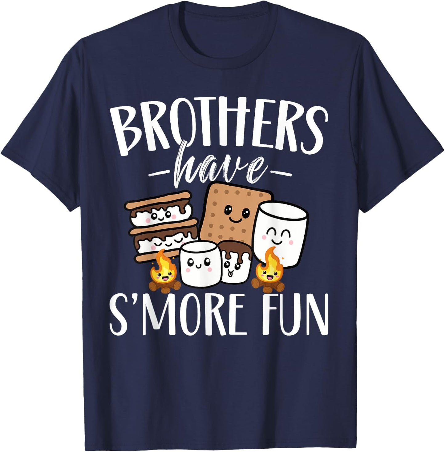 Brothers Have Smore Fun Funny Kawaii Smores Camping kids T-Shirt - T-Shirt | Navy