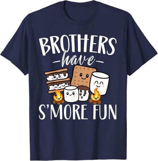 Brothers Have Smore Fun Funny Kawaii Smores Camping kids T-Shirt - T-Shirt | Navy