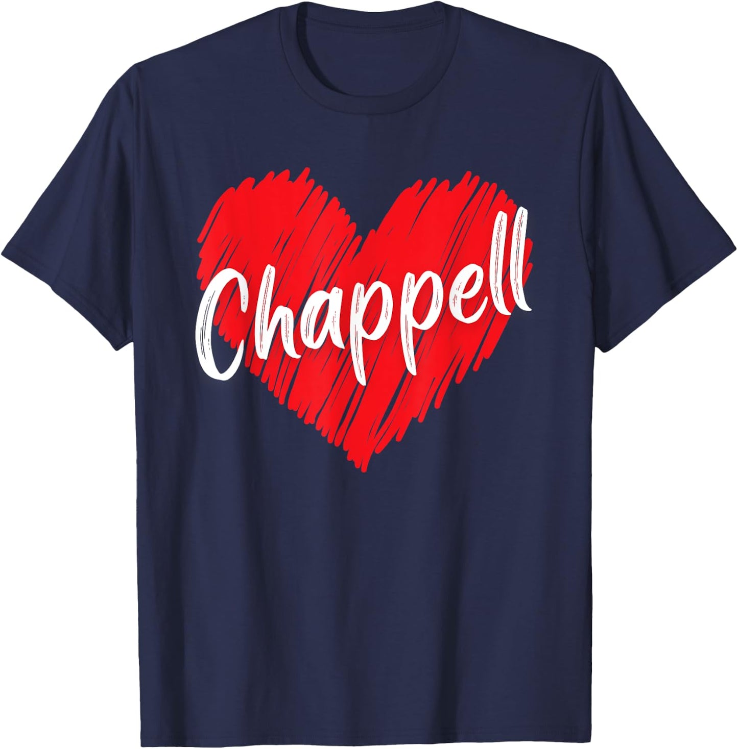 Chappell Personalized Name I Love Chappell Heart Vintage T-Shirt - T-Shirt | Navy