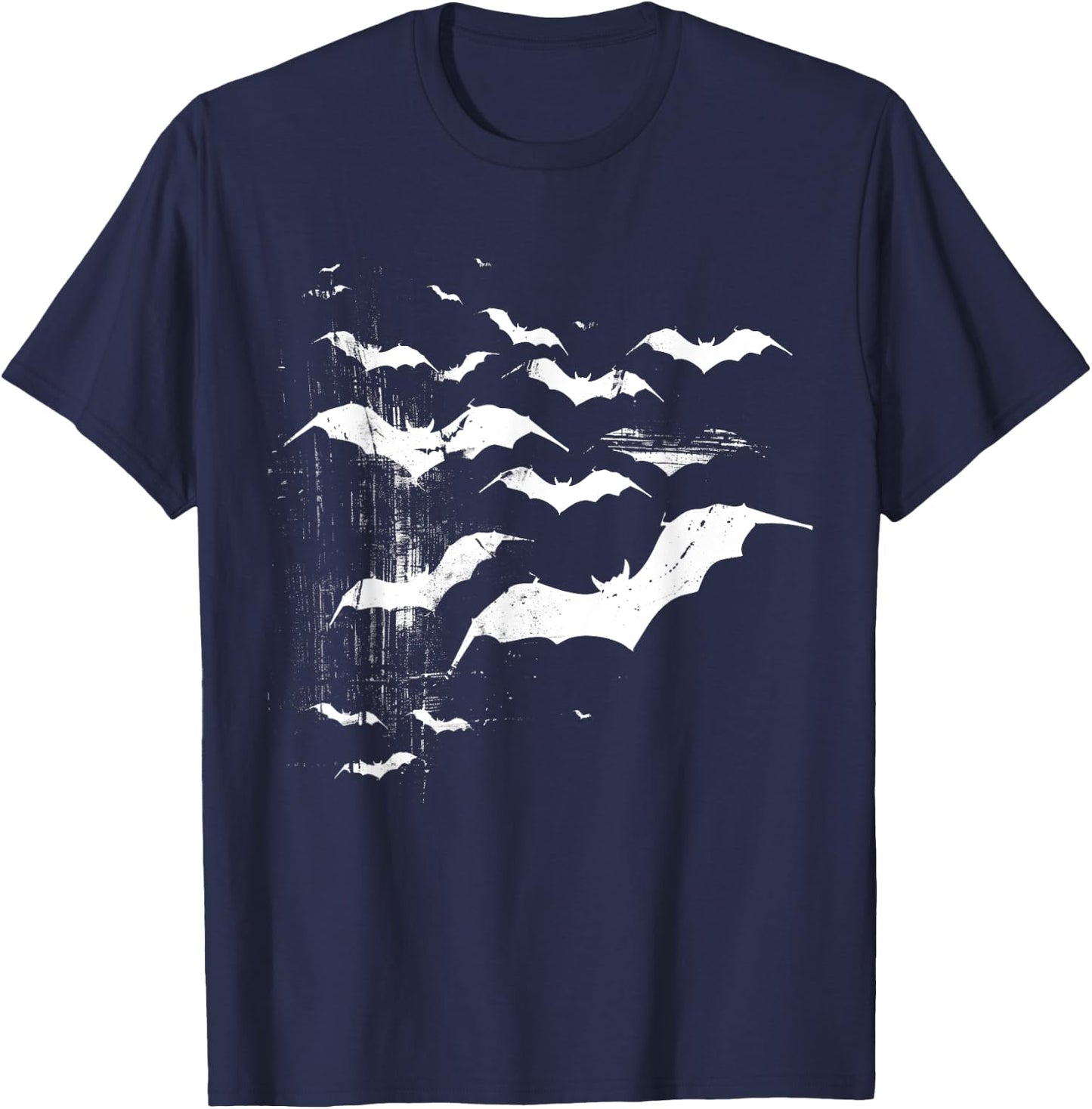 Vampire Bats Horror Spooky Scary Halloween Goth Aesthetic T-Shirt - T-Shirt | Navy