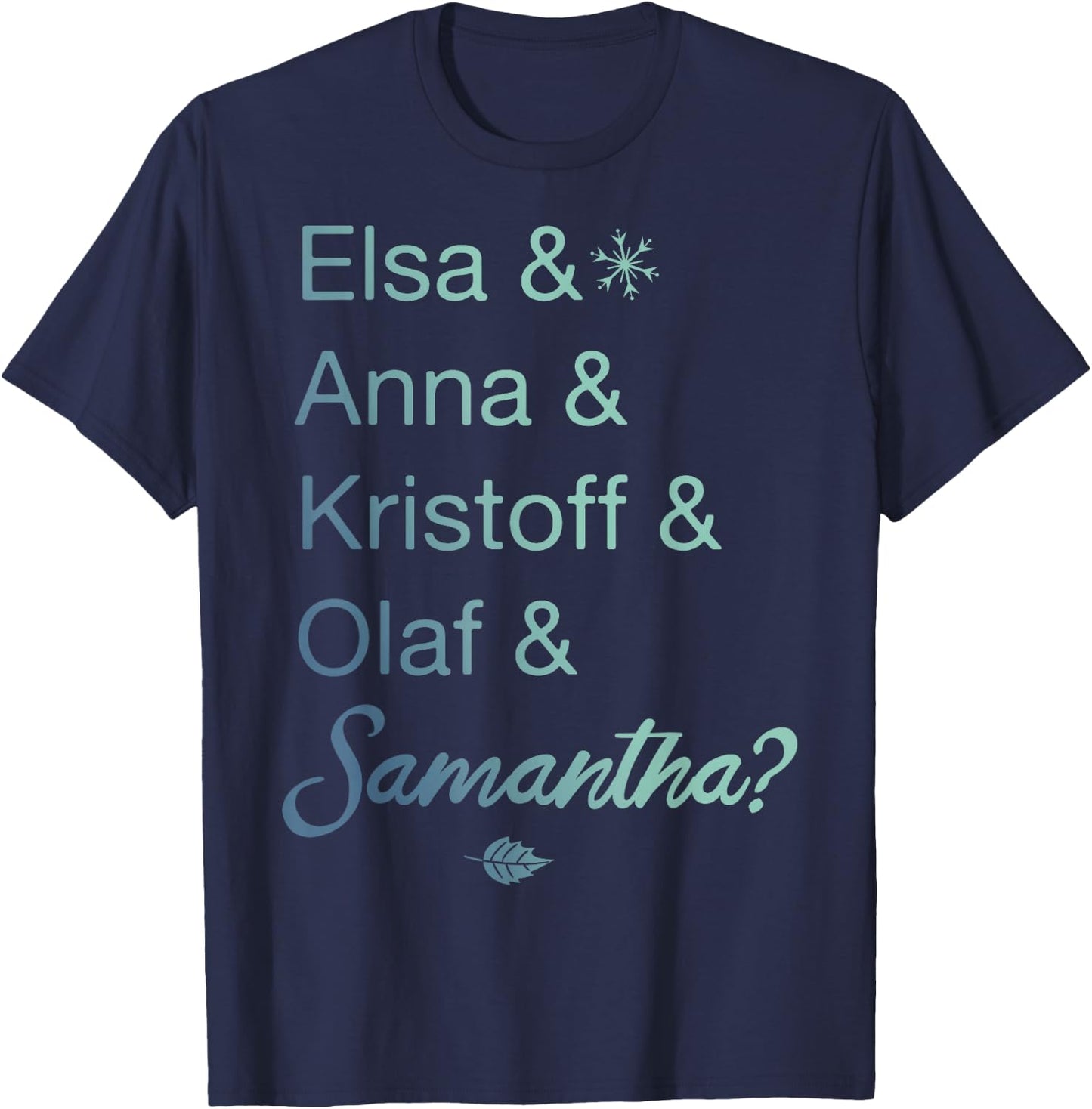 Disney Frozen 2 Character Name Stack & Samantha T-Shirt - T-Shirt | Navy