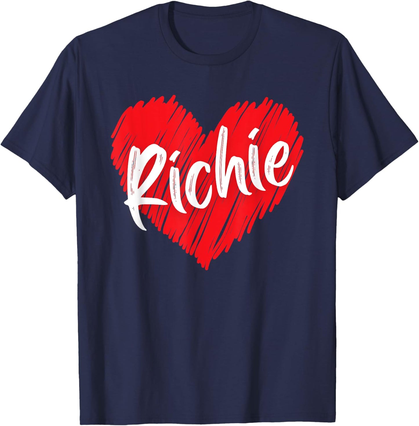 I Love Richie Heart Personalized Name Richie T-Shirt - T-Shirt | Navy
