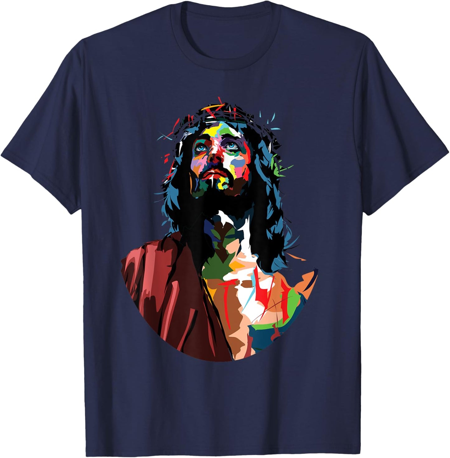 Vintage Got King Jesus Christ Sweet Face Image T-Shirt - T-Shirt | Navy
