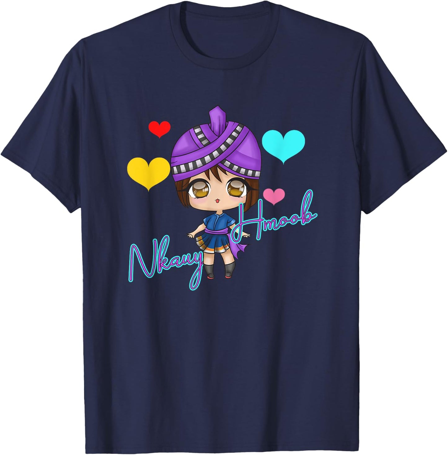 Hmong Miao Proud Traditional Girl Woman Hmoob Queen Sisters T-Shirt - T-Shirt | Navy