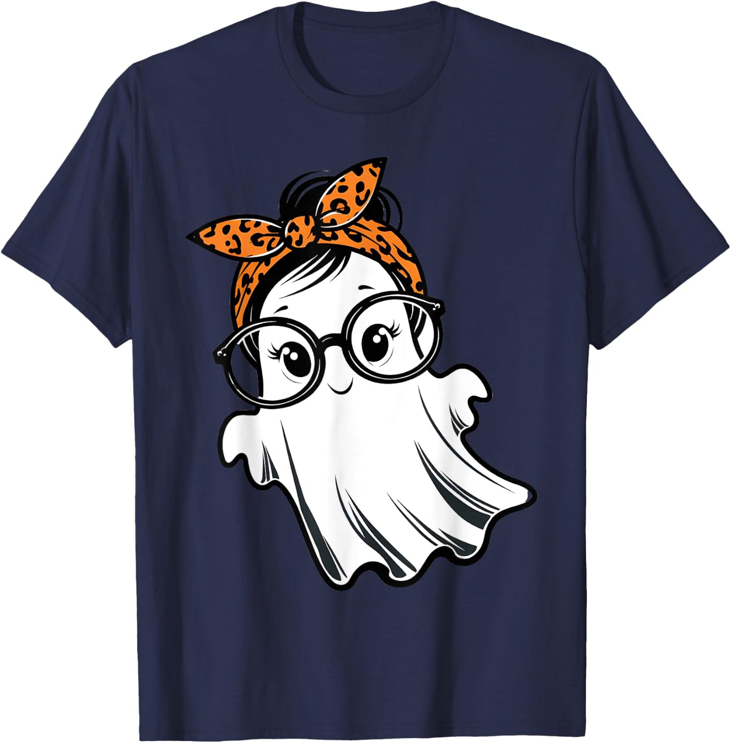 Halloween Ghost Glasses Girl Ghost Costume Eyeglass Women T-Shirt - T-Shirt | Navy
