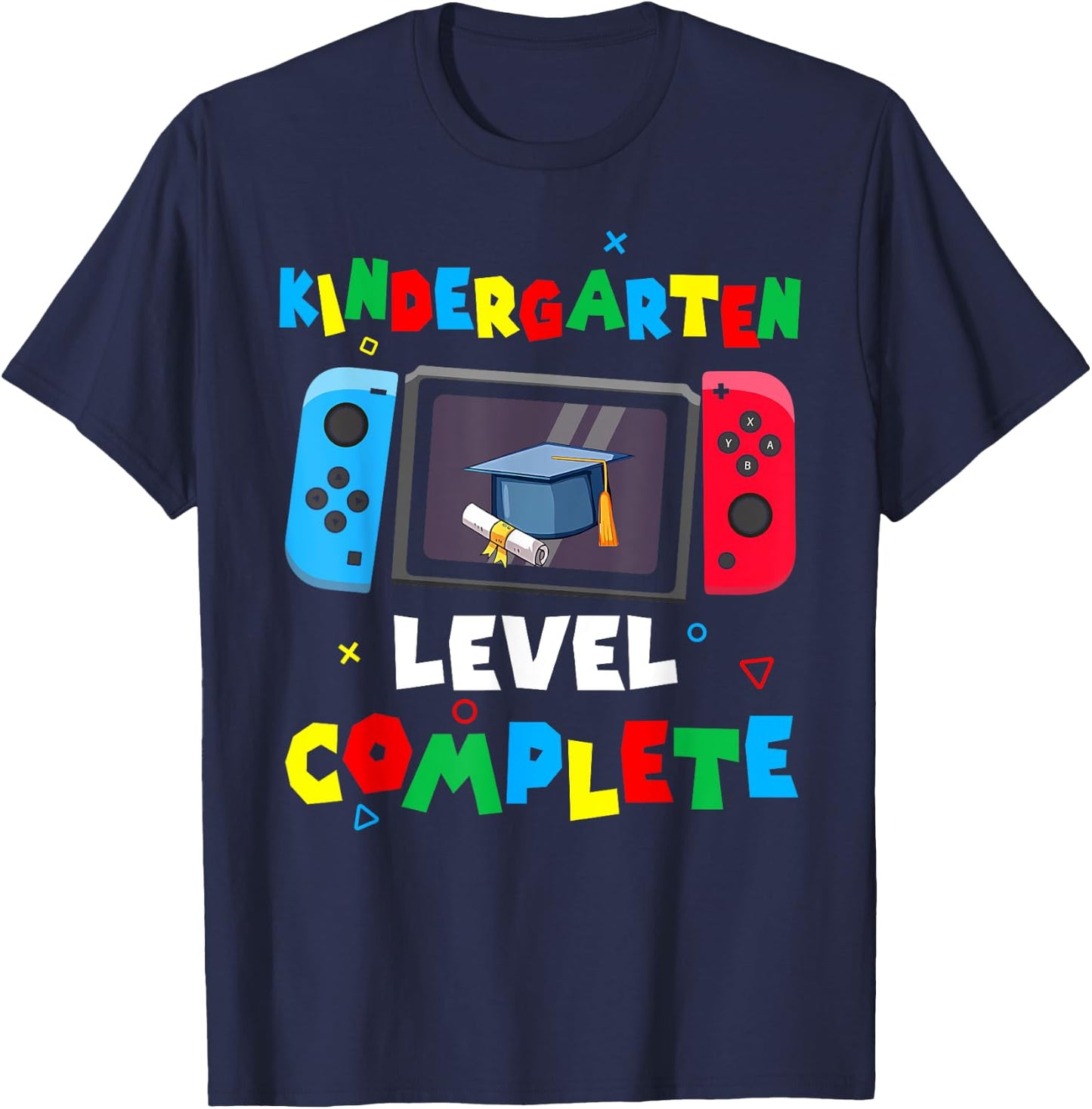 Game Controller Level Kindergarten Complete Boys Graduation T-Shirt - T-Shirt | Navy