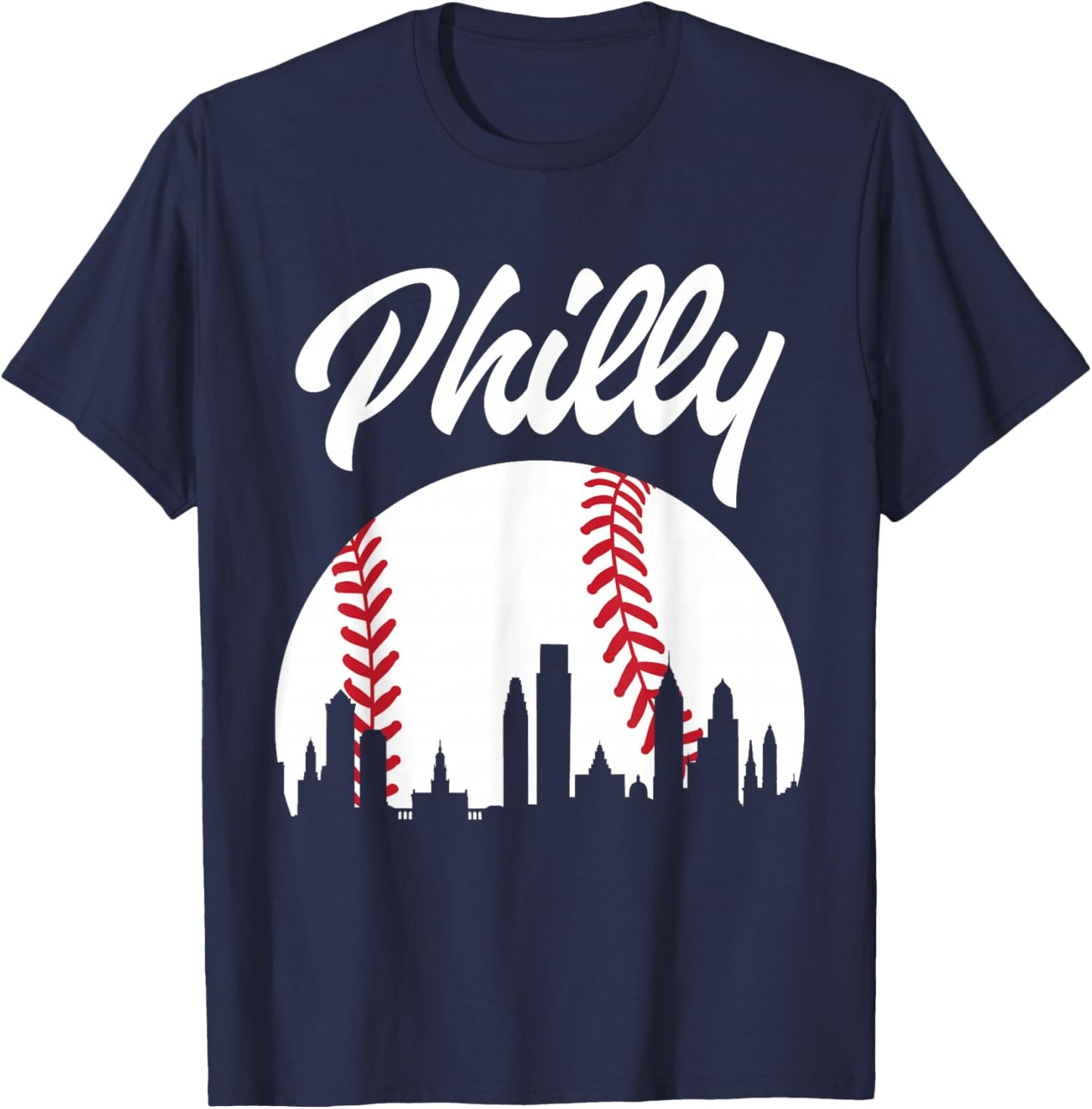 Baseball Player Philly Philadelphia City Pennsylvania Gift T-Shirt - T-Shirt | Navy