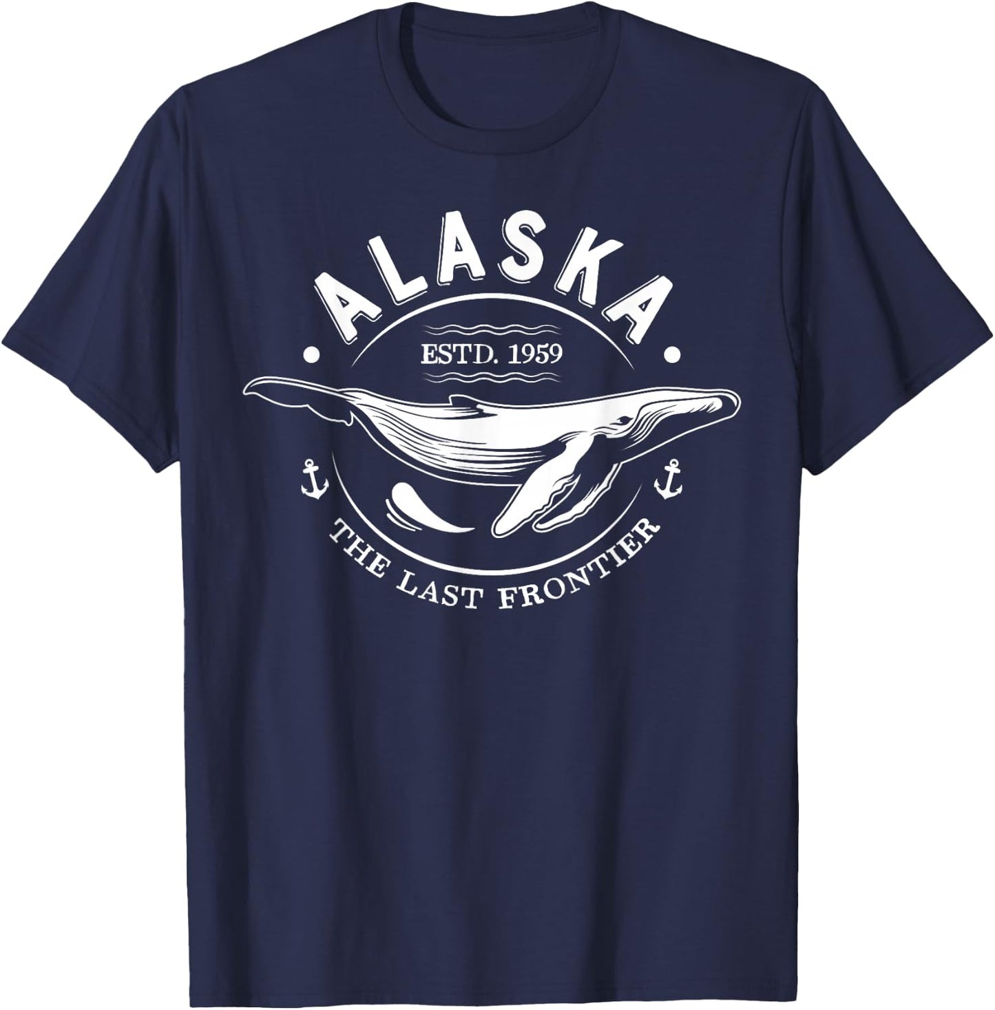 Alaska The Last Frontier Whale Home Cruise Vintage Men Women T-Shirt - T-Shirt | Navy