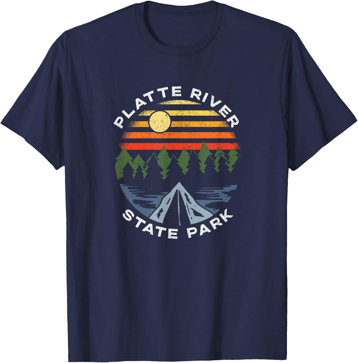 Platte River State Park Nebraska Camping Vacation T-Shirt - T-Shirt | Navy