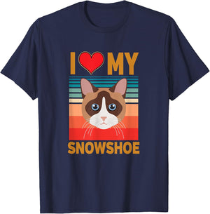 Snowshoe Siamese Cat T-Shirt - T-Shirt | Navy