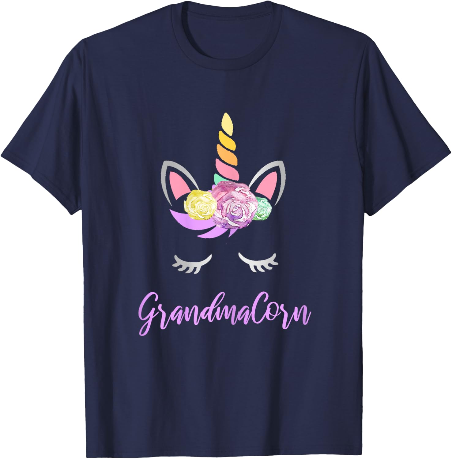 Grandmacorn Unicorn Grandma of the Birthday Girl T-Shirt - T-Shirt | Navy