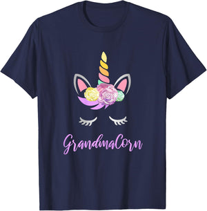 Grandmacorn Unicorn Grandma of the Birthday Girl T-Shirt - T-Shirt | Navy