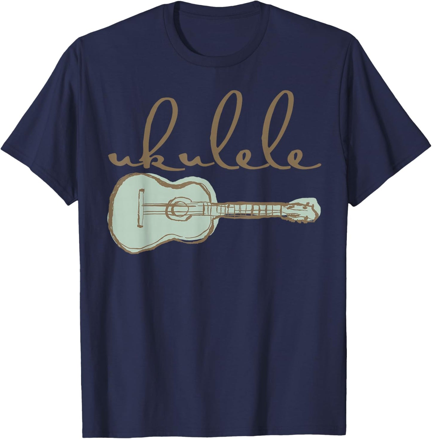 Retro Uke Guitarist Ukulele Vintage Art Gift T-Shirt - T-Shirt | Navy