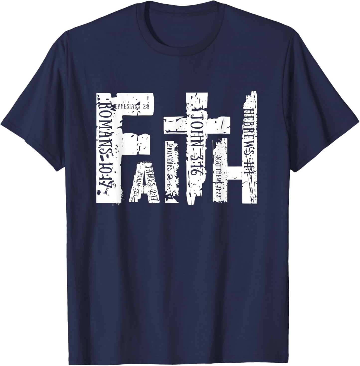 Retro Faith Religious Christian Cross Graphic Women T-Shirt - T-Shirt | Navy