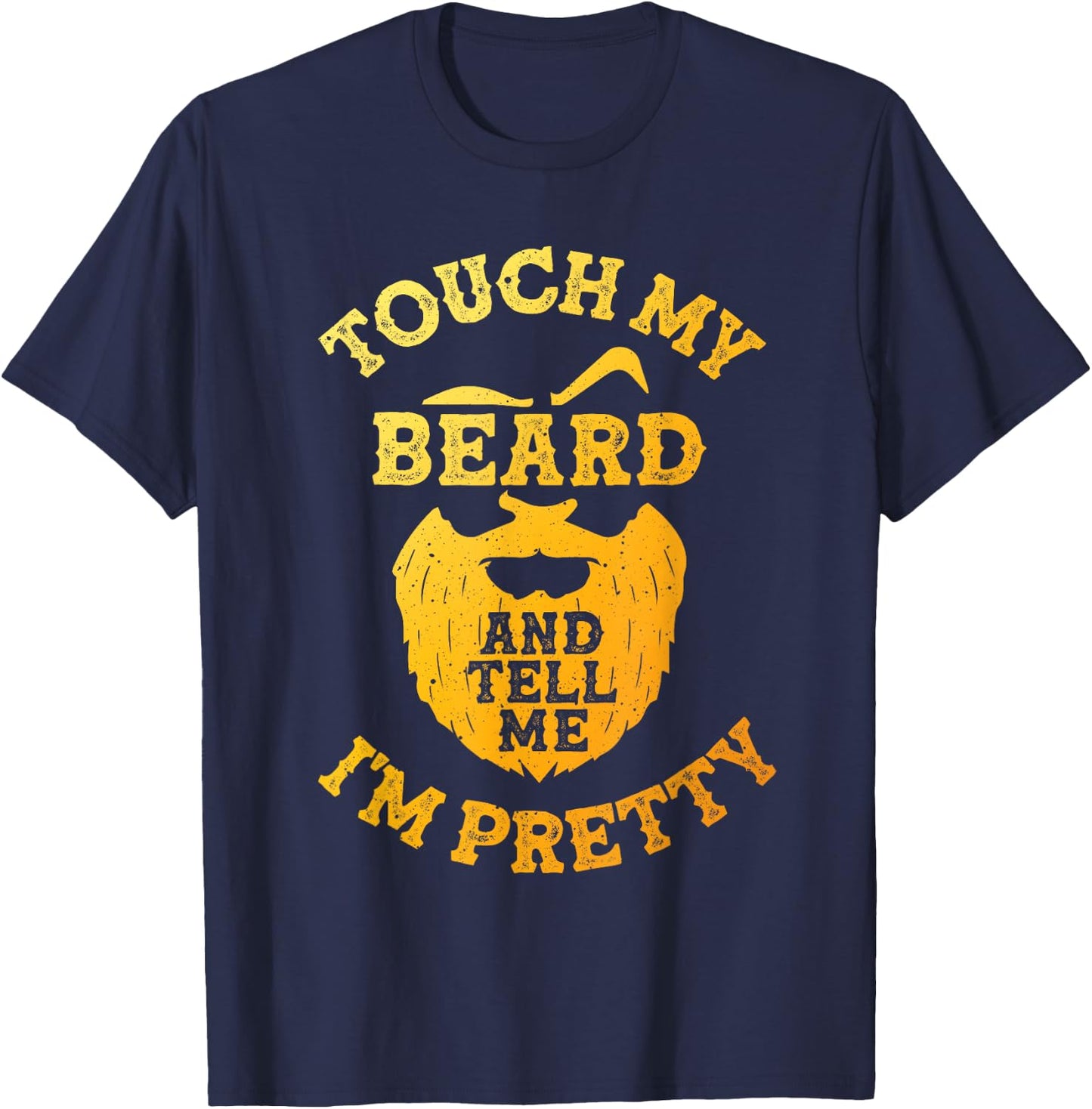 Funny Beard Design Dad Bearded Men Beard Lover T-Shirt - T-Shirt | Navy