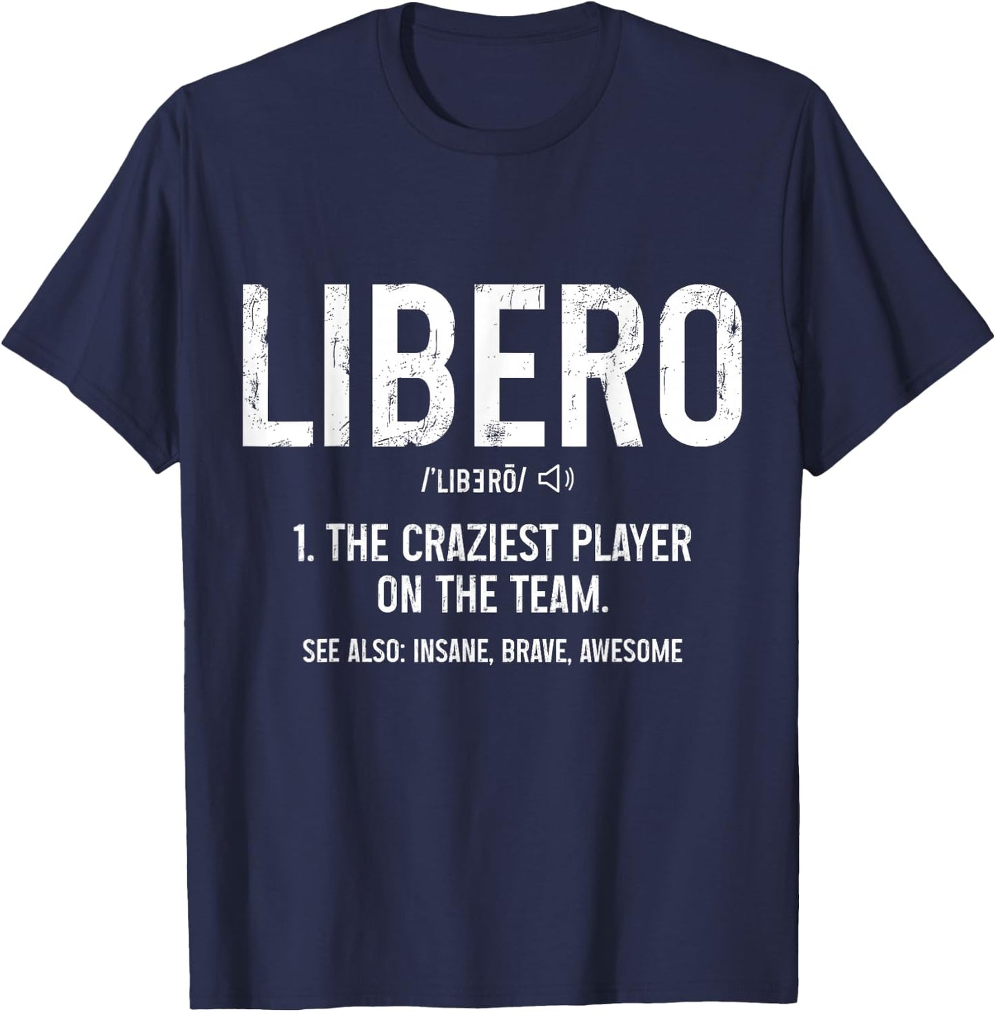 Volleyball Libero Definition Vintage Beach Volleyball Player T-Shirt - T-Shirt | Navy