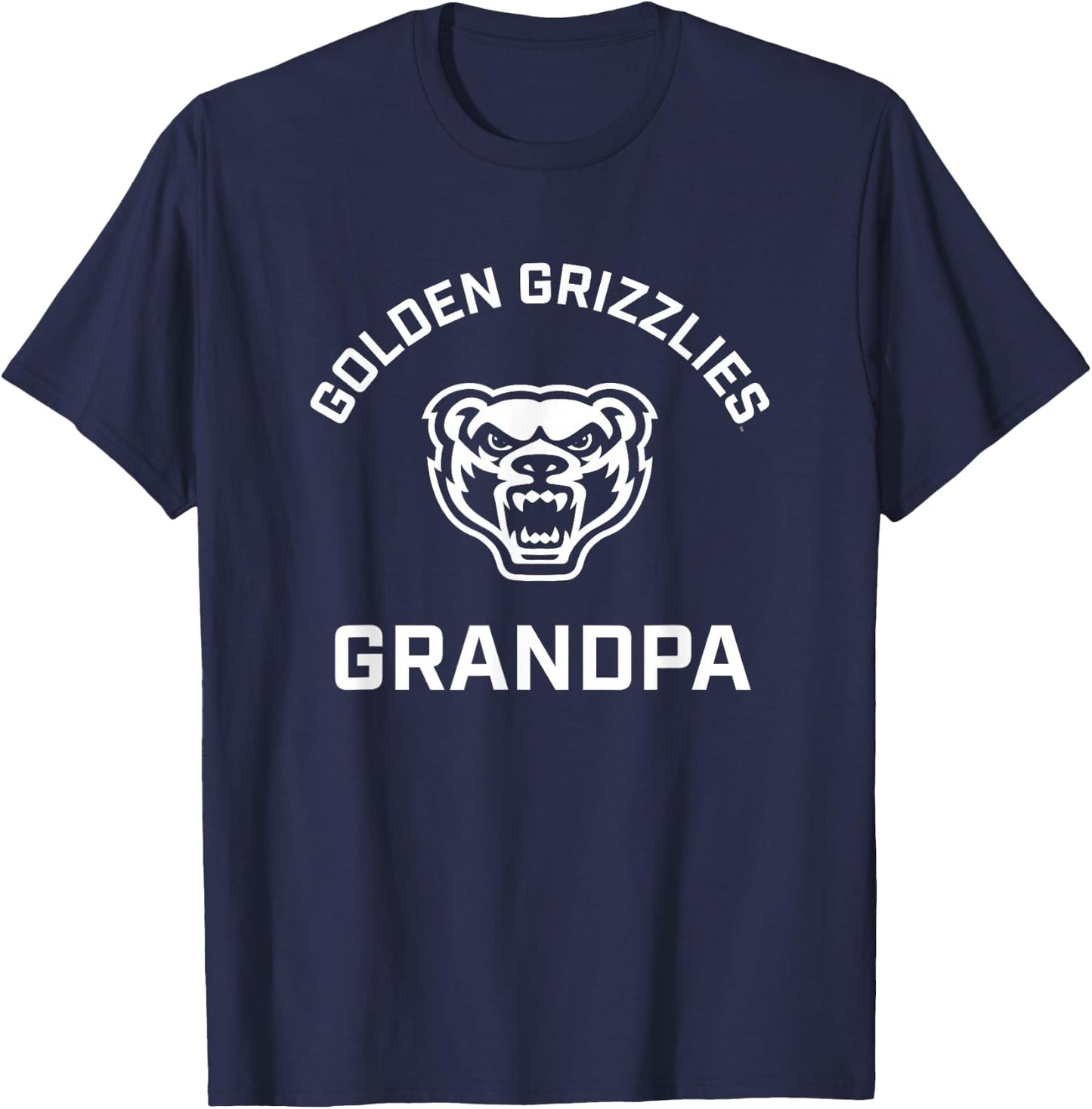 Oakland University Golden Grizzlies Arched Grandpa T-Shirt - T-Shirt | Navy
