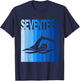 17th Birthday Swimming 17 Year Old Birthday Swimmer T-Shirt - T-Shirt | Navy