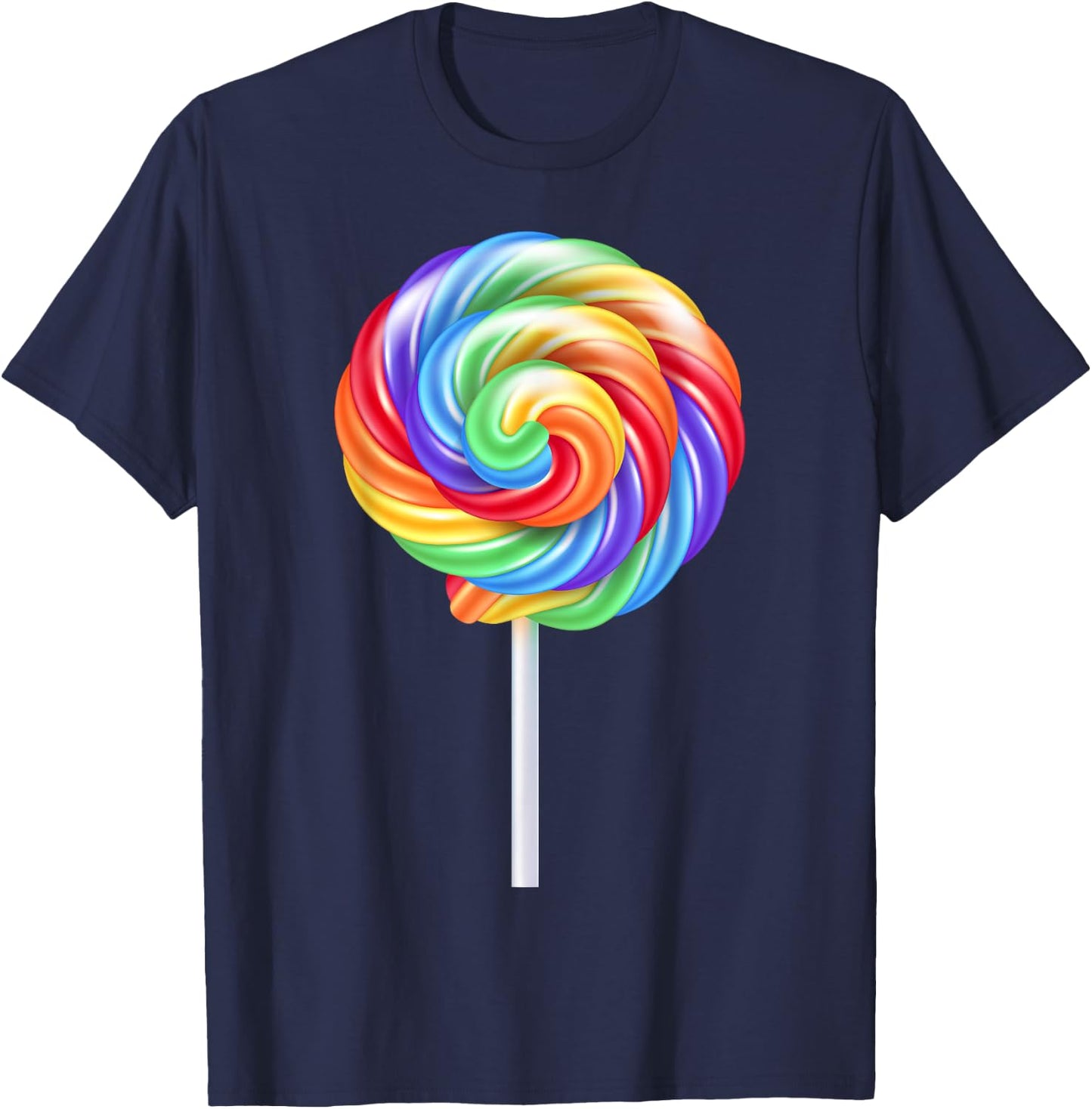 Lollipop Rainbow Sucker Candy Costume Halloween T-Shirt - T-Shirt | Navy